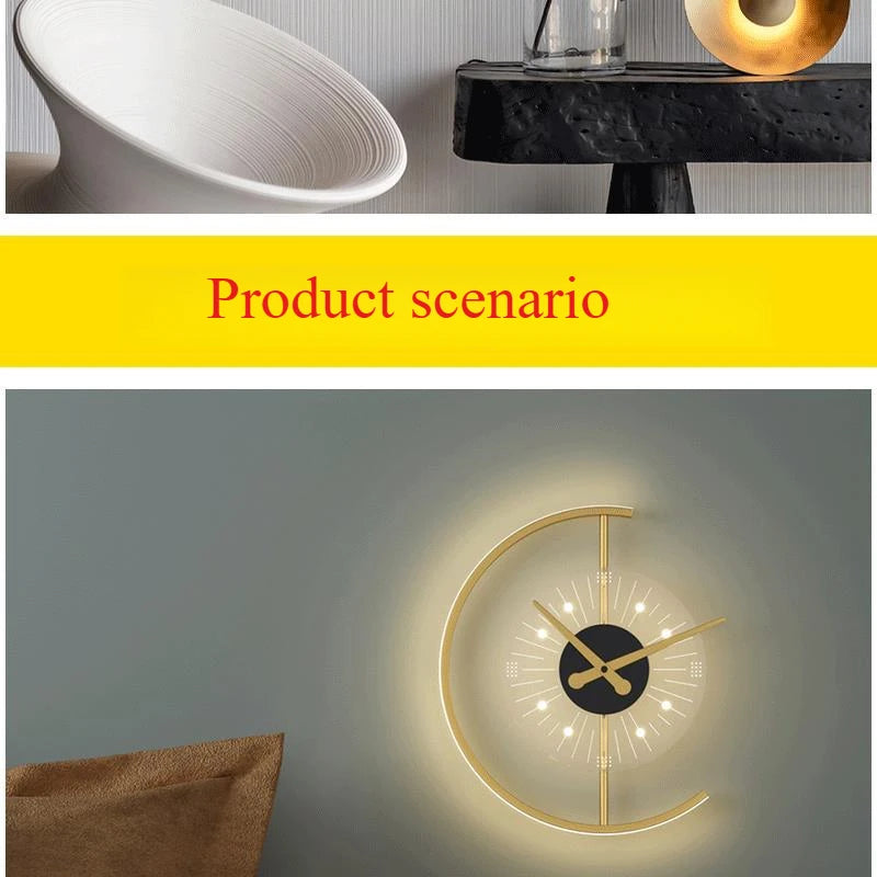 SANDYHA Nordic Clock Wall Lamp