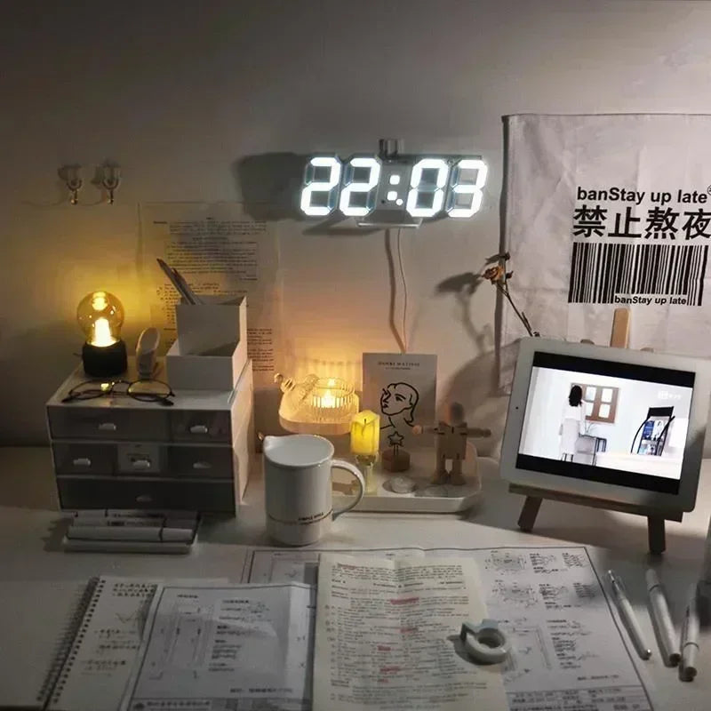 3D LED Digital Wall Clock