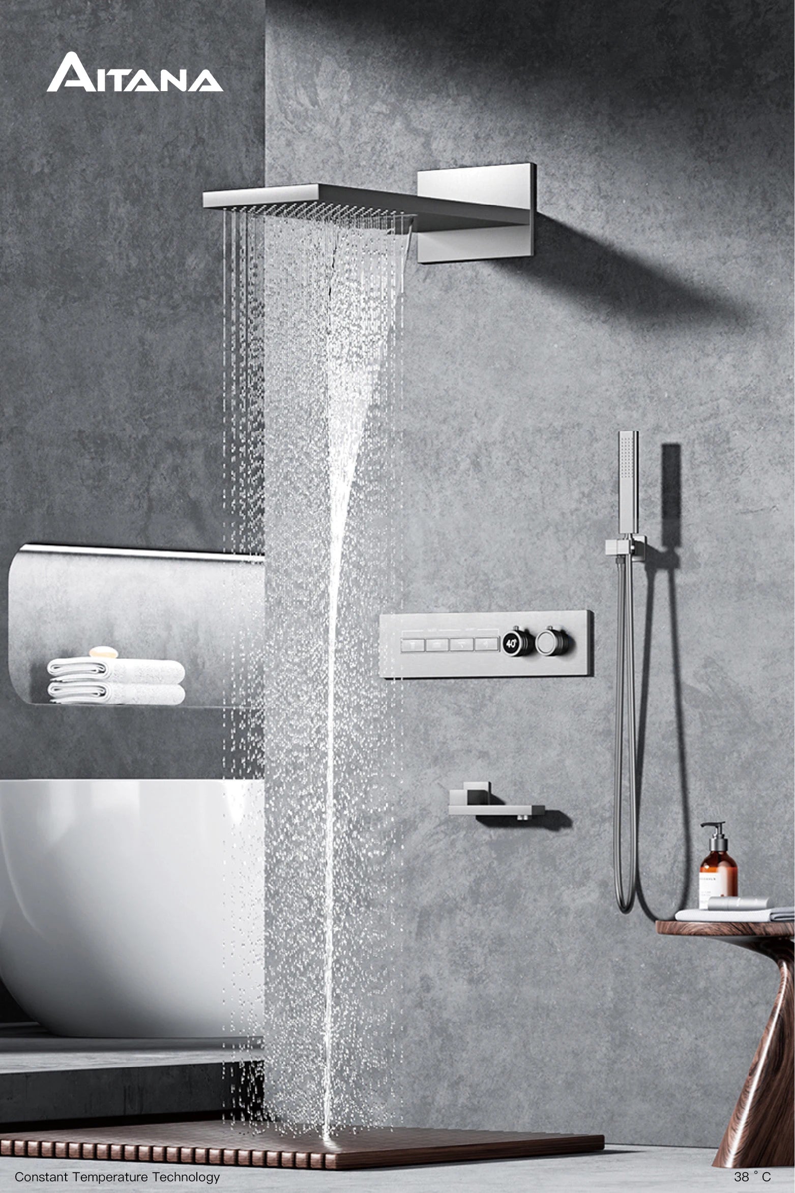 Luxury Black Brass Shower System
