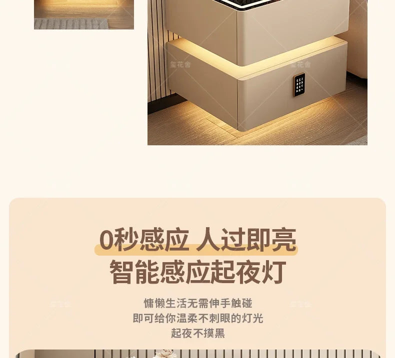 White Bedside Cabinet with Drawer