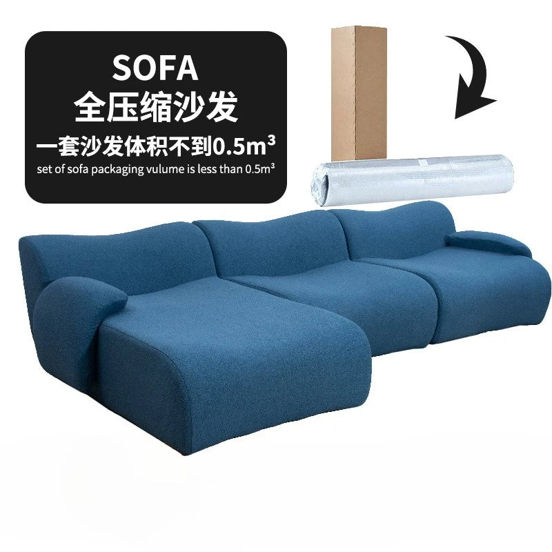 L-Shaped Corduroy Living Room Sofa