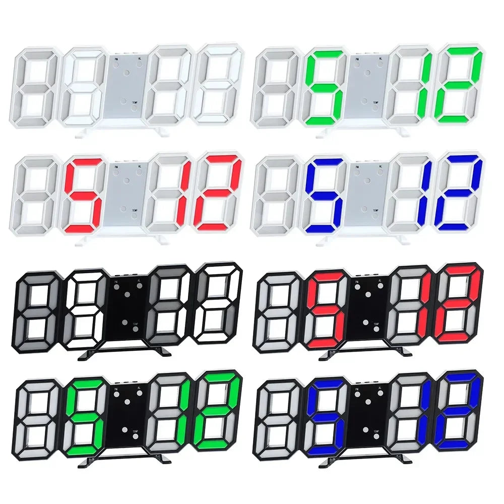 3D LED Digital Wall Clock