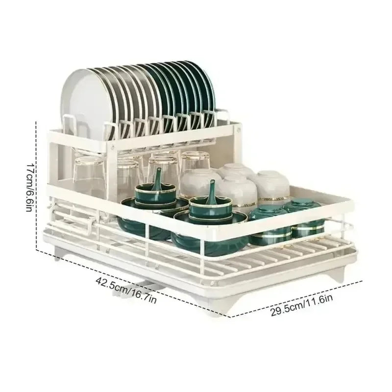 Dish Drying Rack with Drainboard