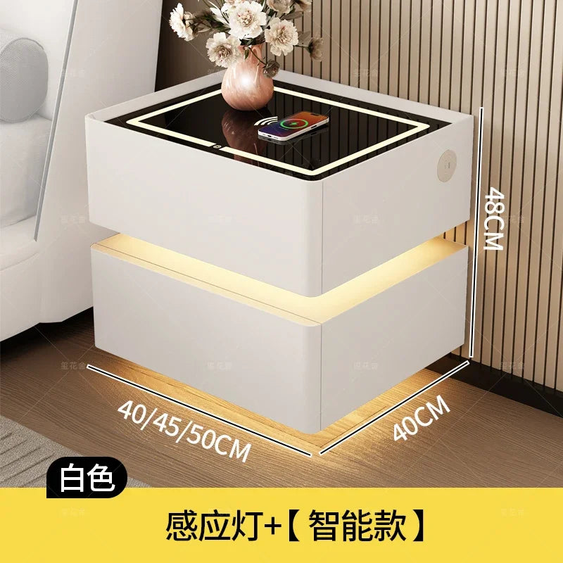 White Bedside Cabinet with Drawer