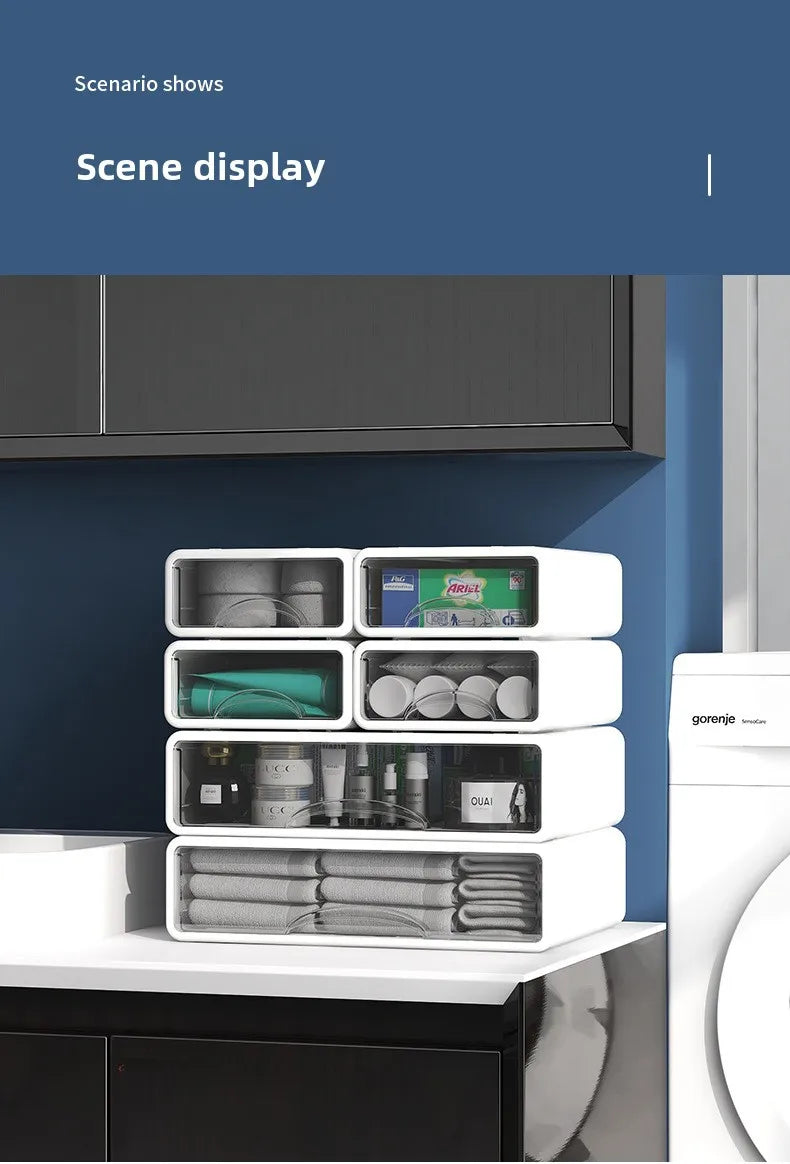 Plastic Desktop Organizer Storage Box with Drawer
