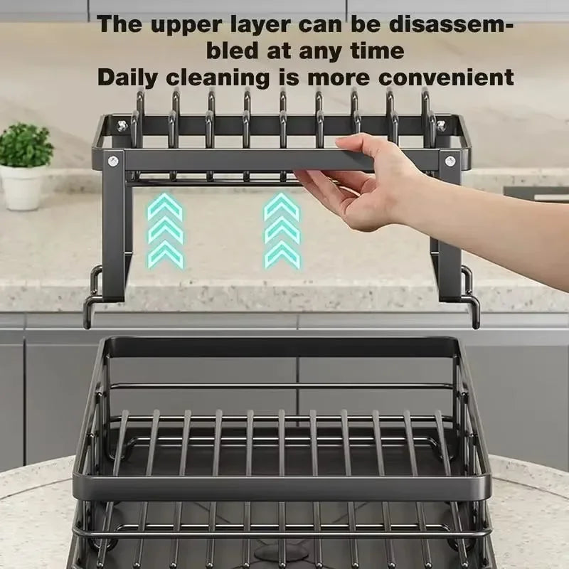 Dish Drying Rack with Drainboard