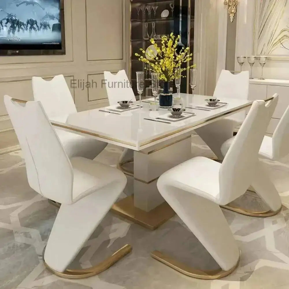 Marble Square Dining Table Set