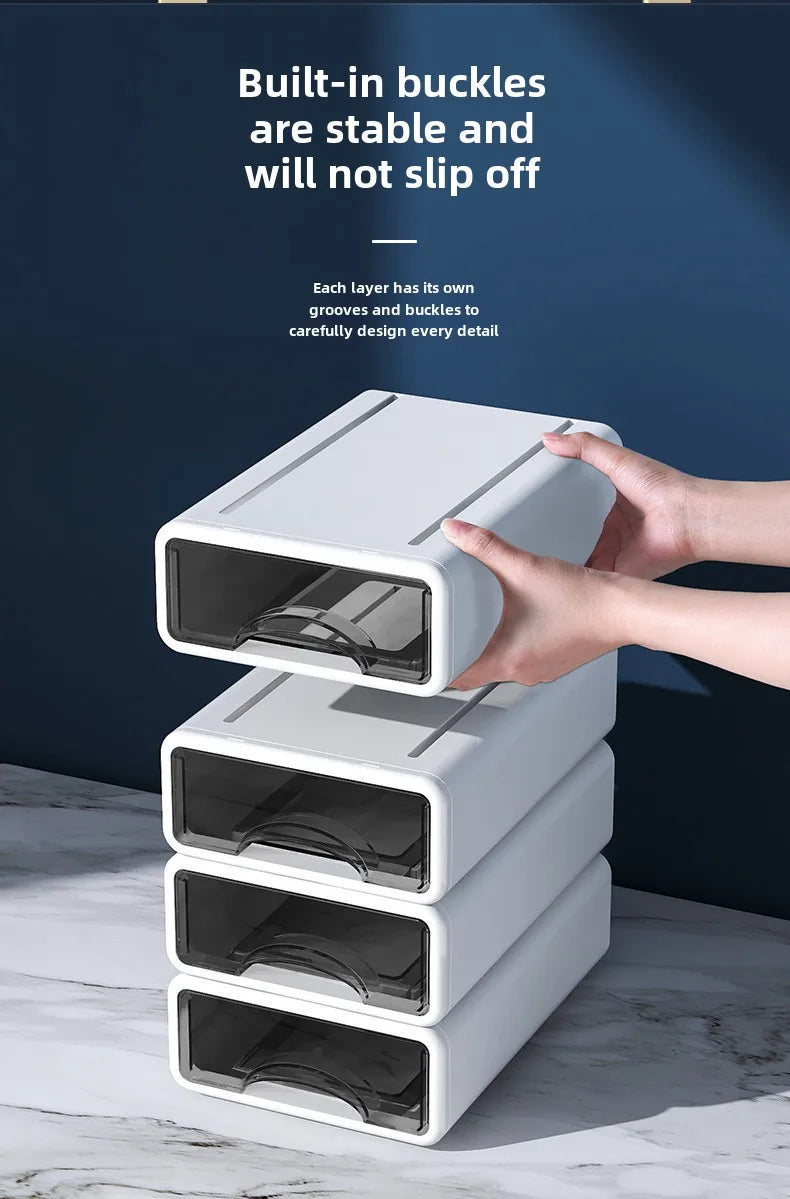 Plastic Desktop Organizer Storage Box with Drawer