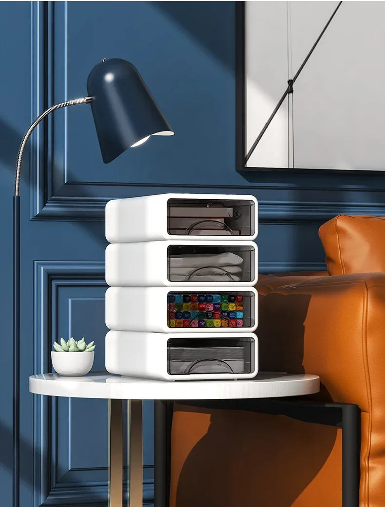 Plastic Desktop Organizer Storage Box with Drawer