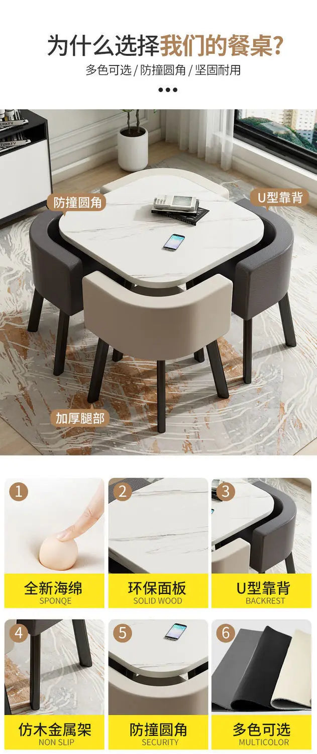 Round Dining Table with 4 Chairs