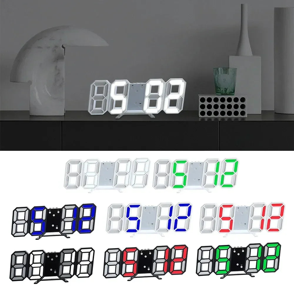 3D LED Digital Wall Clock