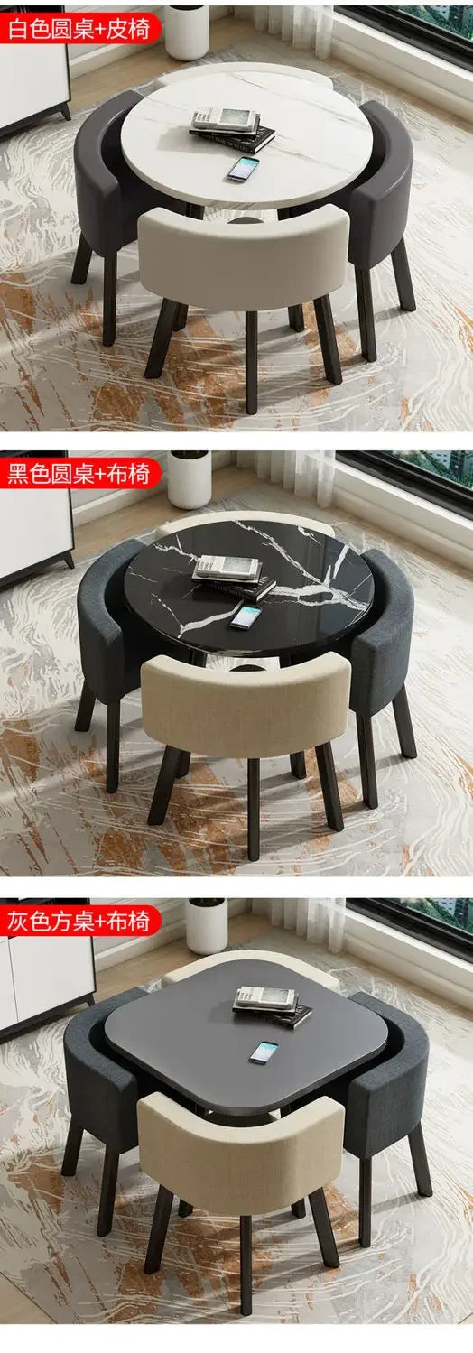 Round Dining Table with 4 Chairs
