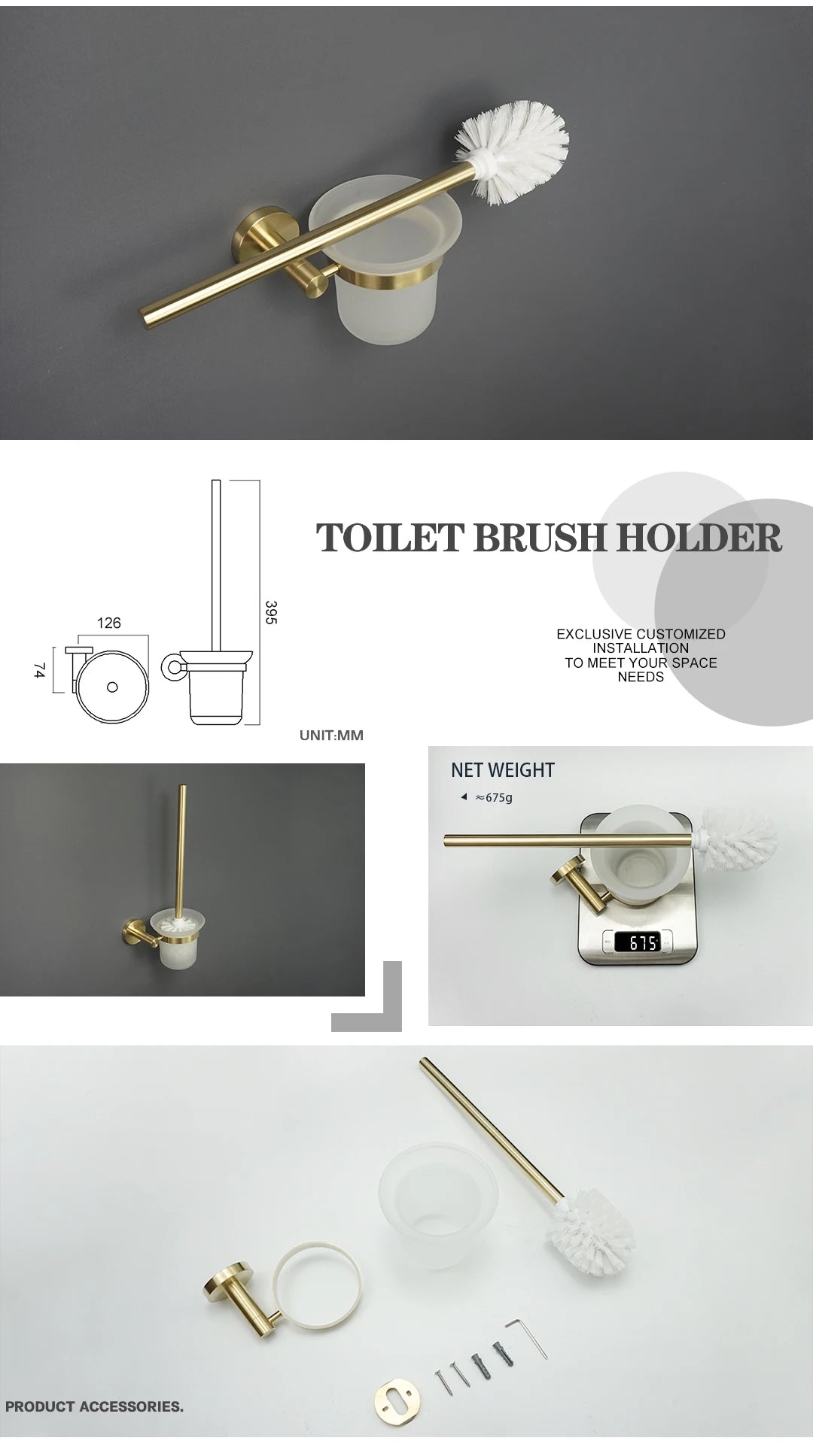 Brushed Gold Bathroom Hardware Set