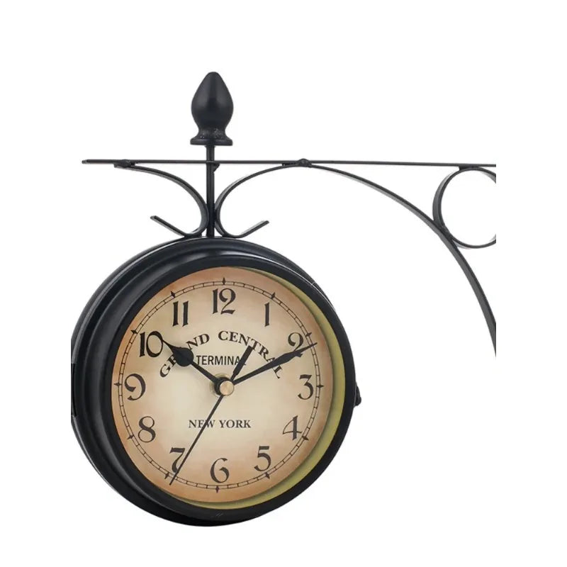Retro Double-Sided Outdoor Wall Clock