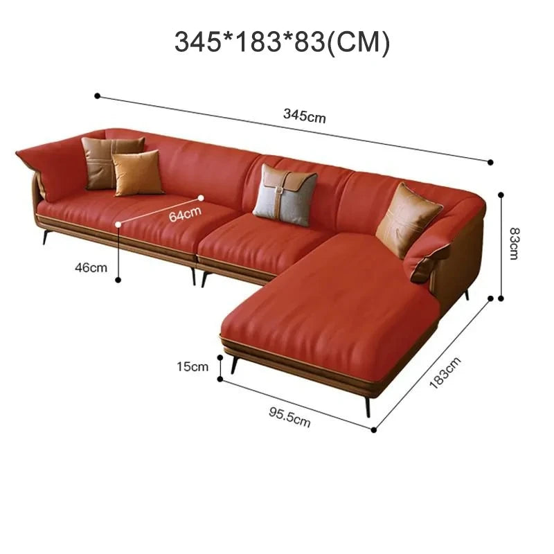 Modern Minimalist Leather Sofa