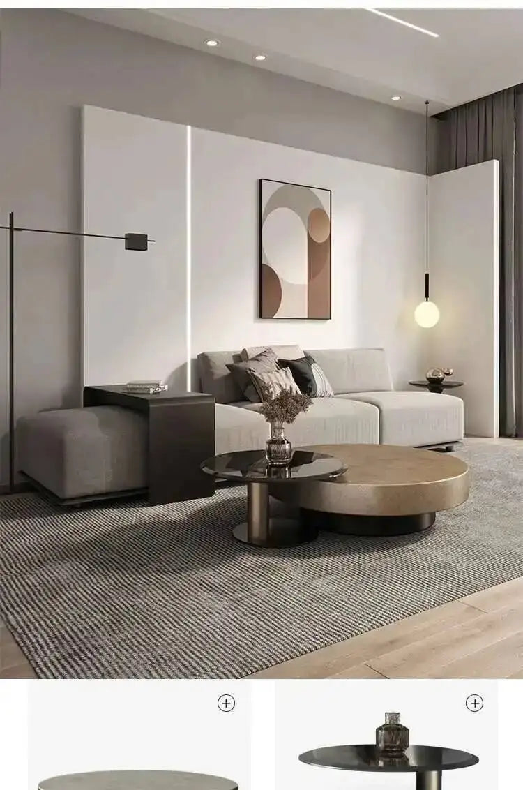 Luxury Round Stainless Steel Coffee Table