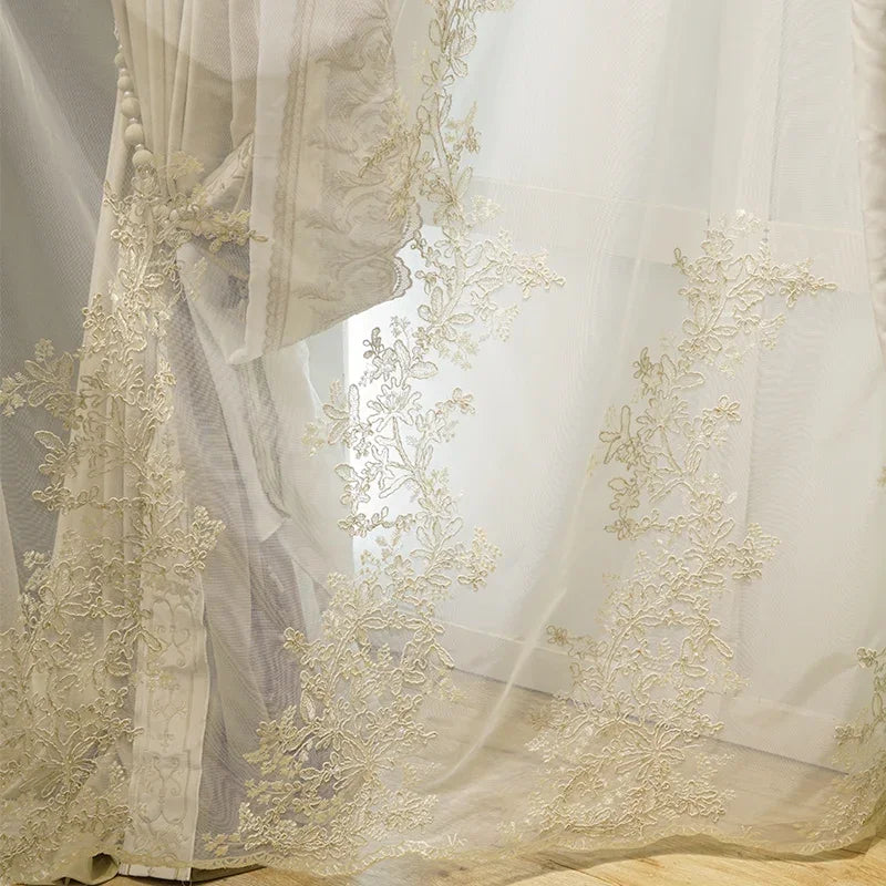 Luxury European Velvet Embroidered Blackout Curtains