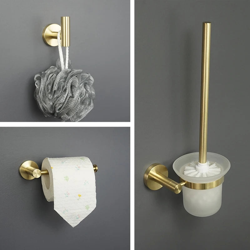Brushed Gold Bathroom Hardware Set