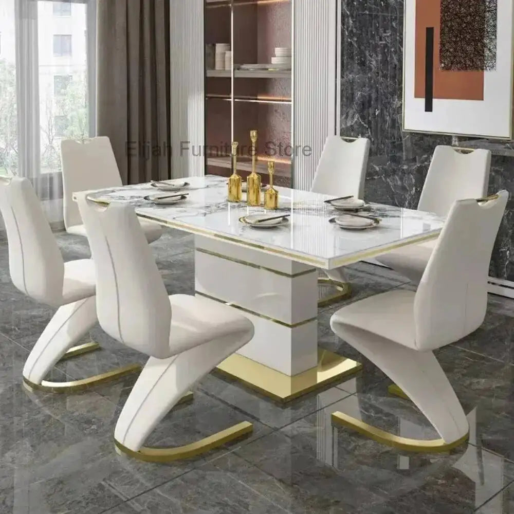 Marble Square Dining Table Set