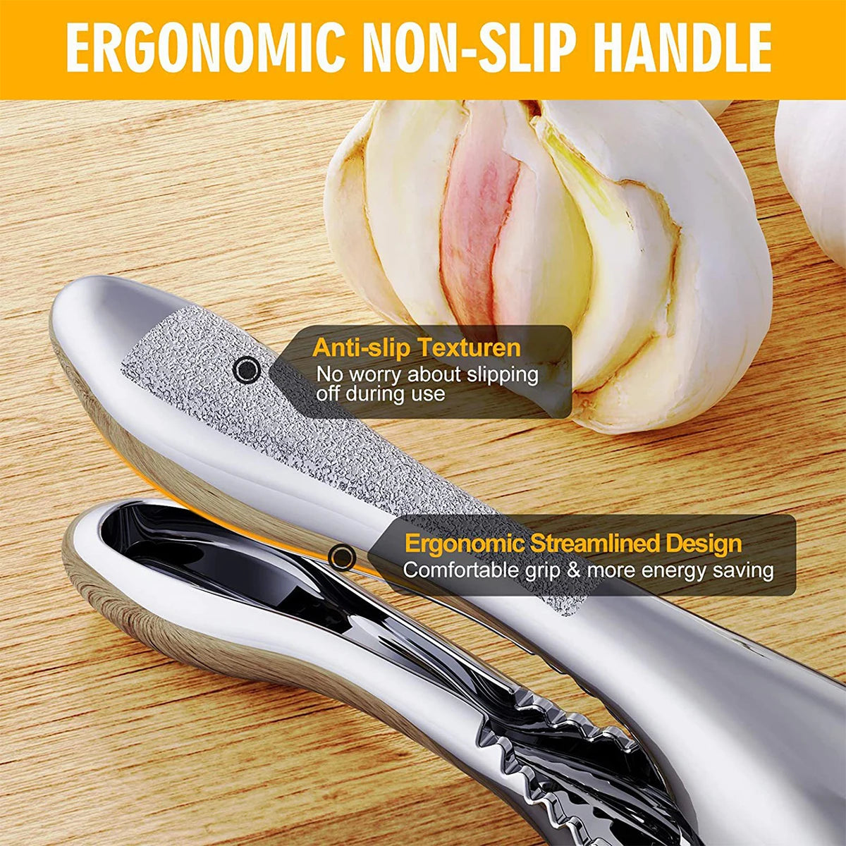 2-in-1 Stainless Steel Garlic Press