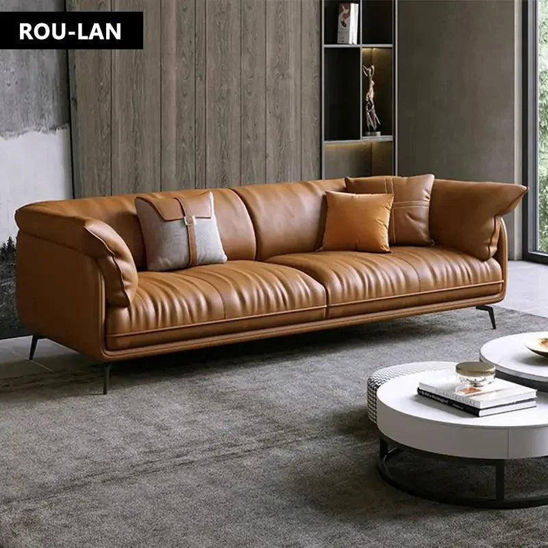Modern Minimalist Leather Sofa