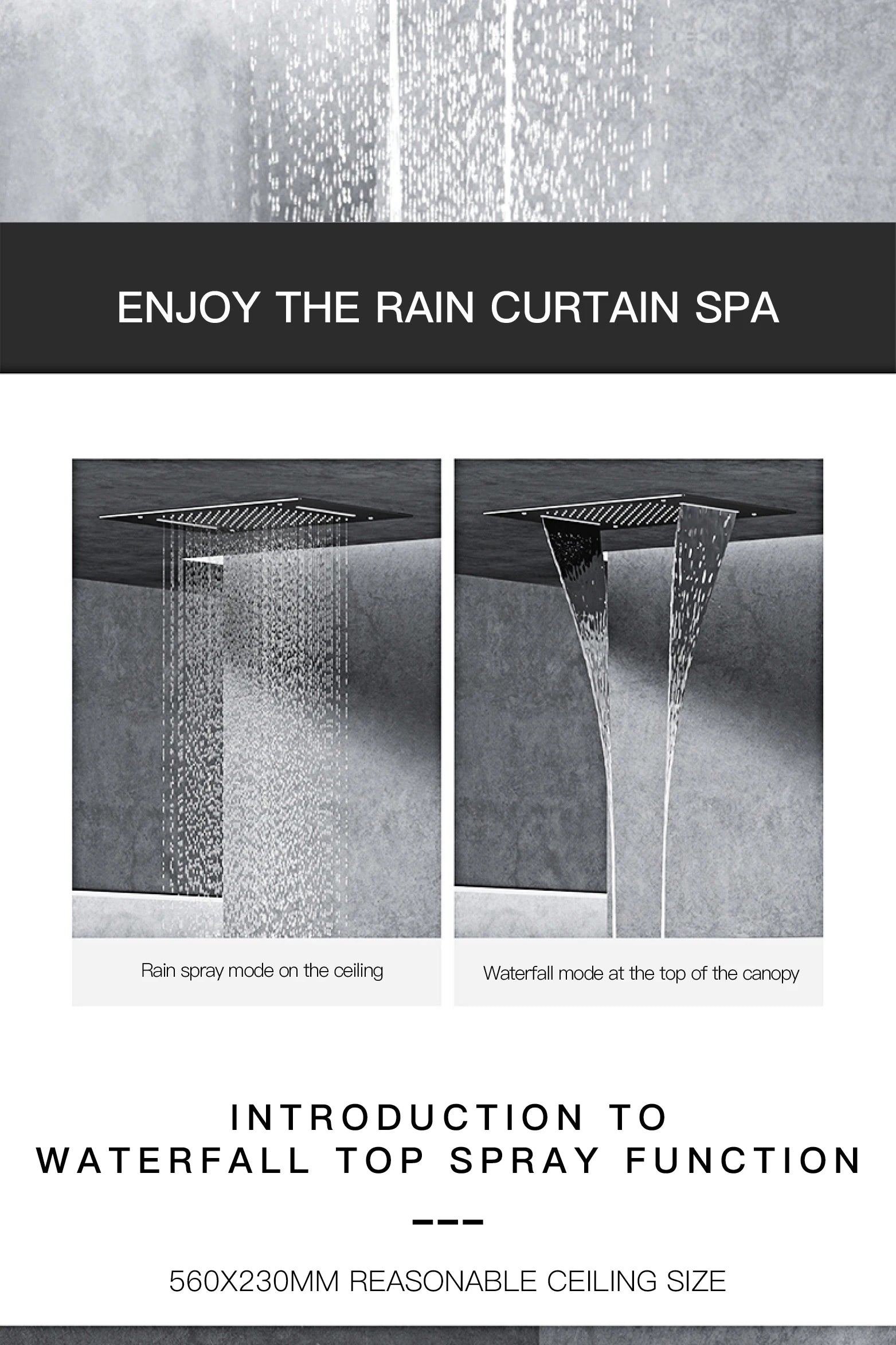 Luxury Black Brass Shower System