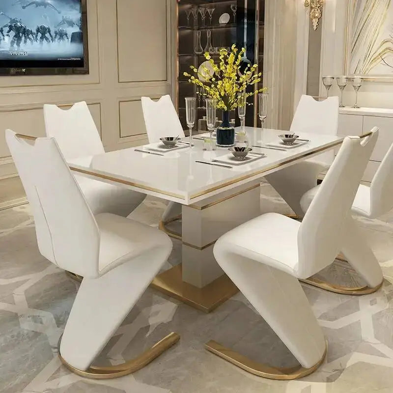 Marble Square Dining Table Set