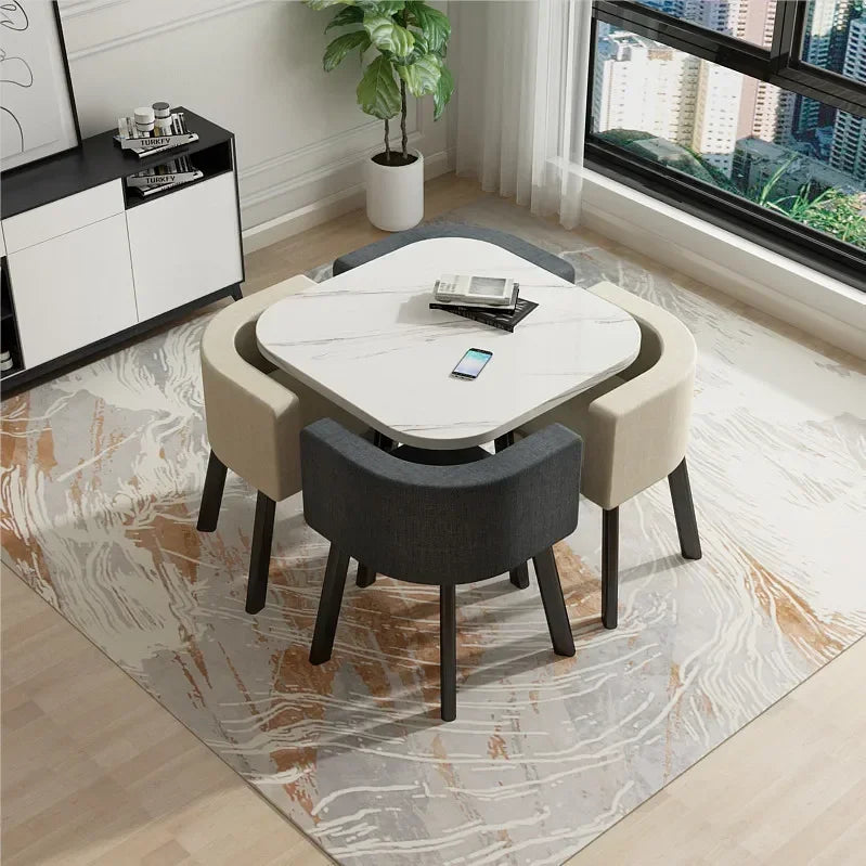Round Dining Table with 4 Chairs