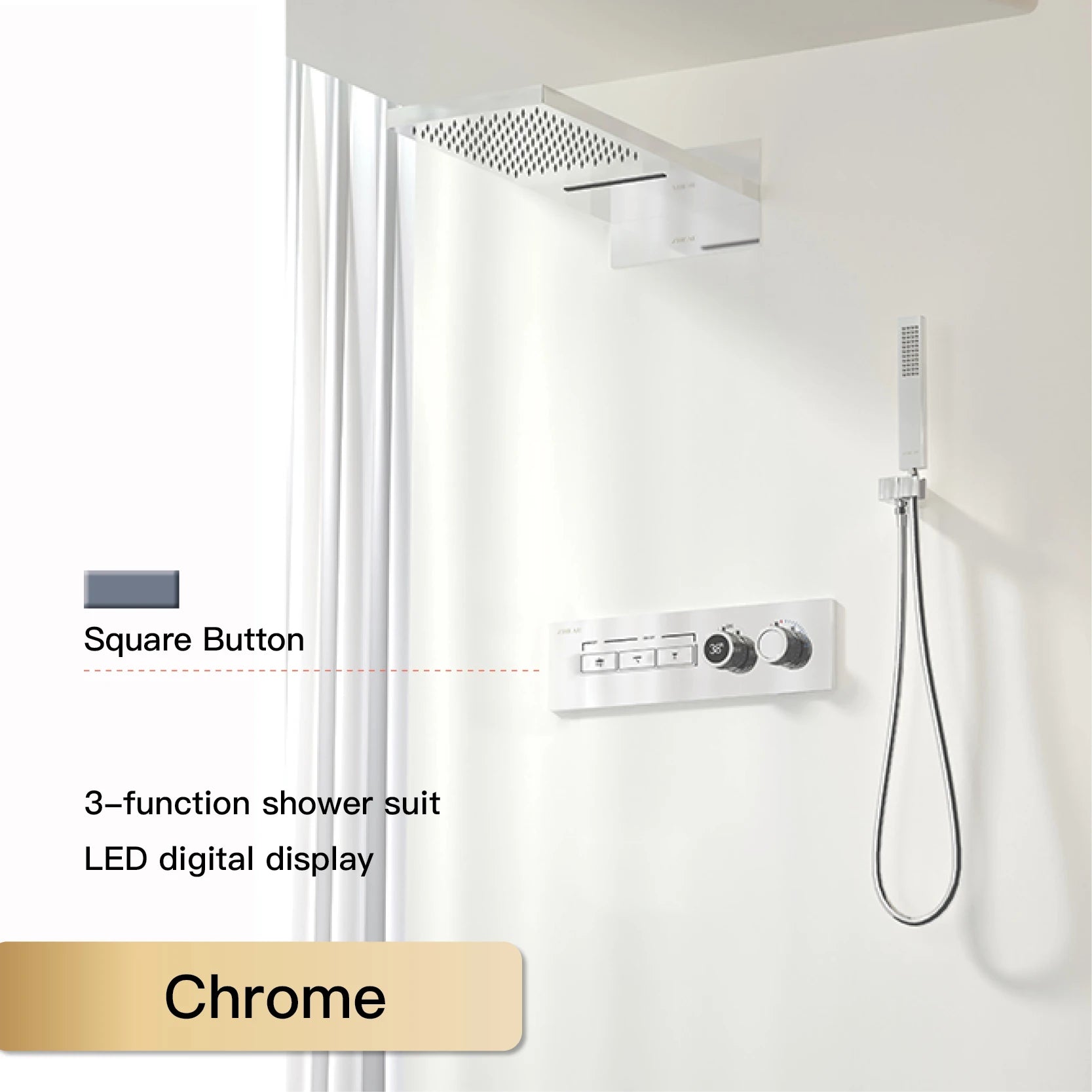 Luxury Black Brass Shower System