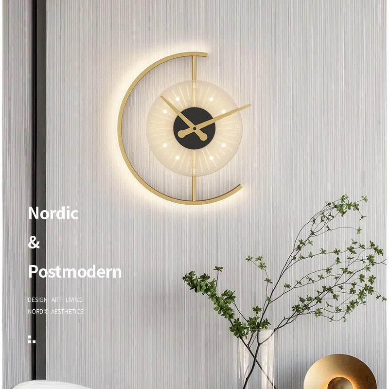 SANDYHA Nordic Clock Wall Lamp