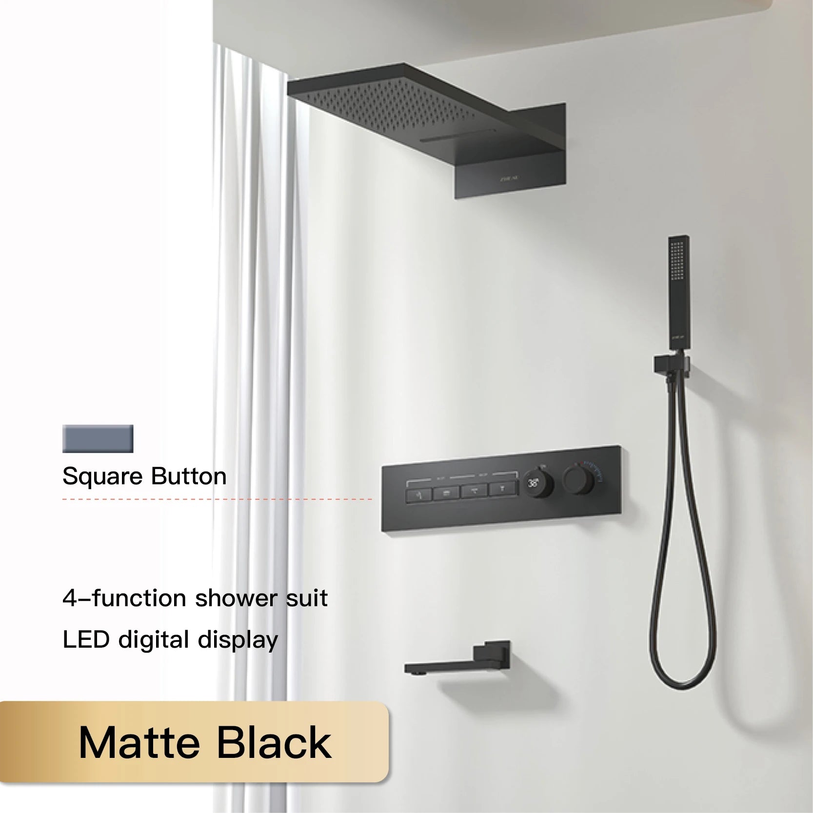 Luxury Black Brass Shower System