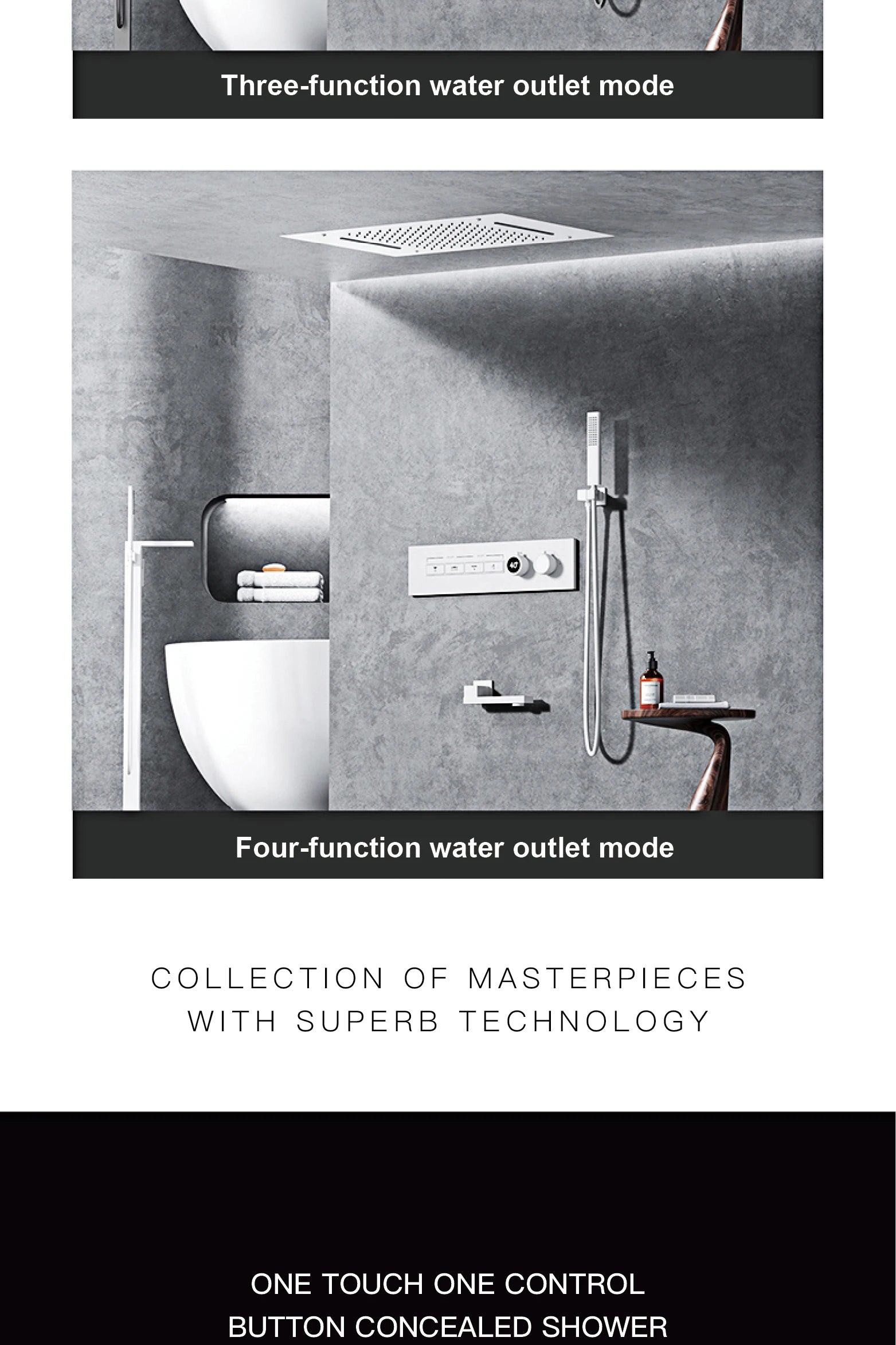 Luxury Black Brass Shower System