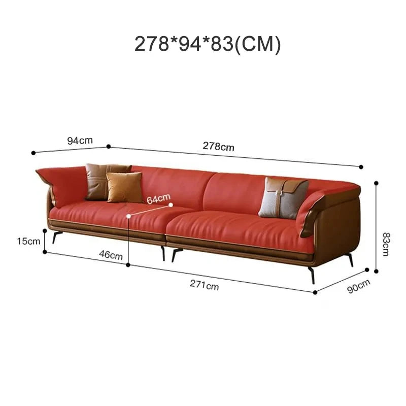 Modern Minimalist Leather Sofa