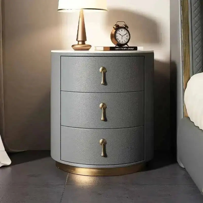 Luxury Solid Wood Round Bedside Table