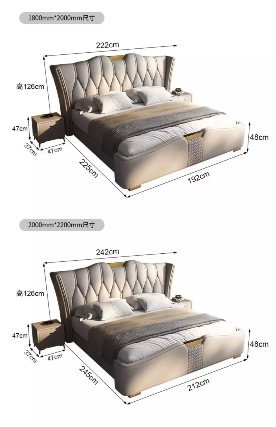 Italian Leather Luxury Bed
