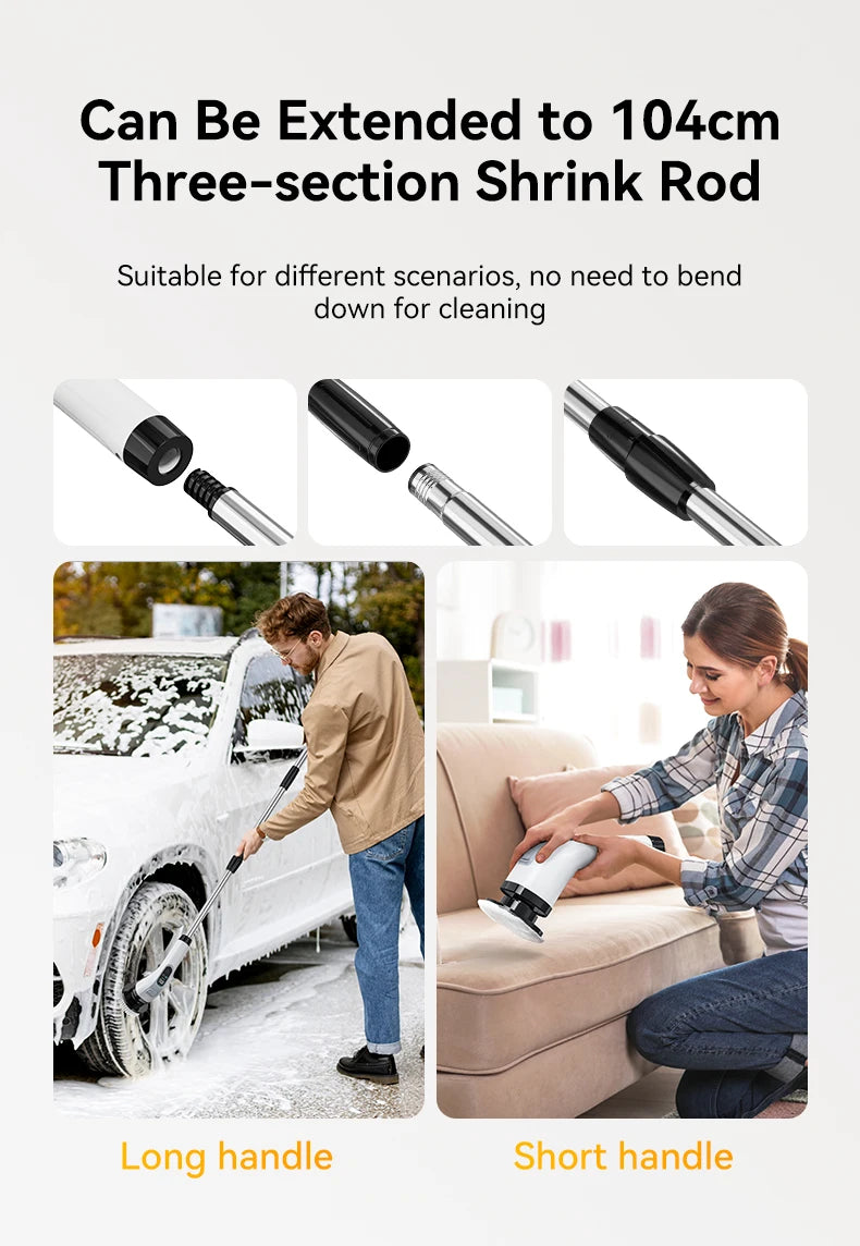 Electric Cleaning Brush – Handheld Cordless Spin Scrubber with 7 Heads