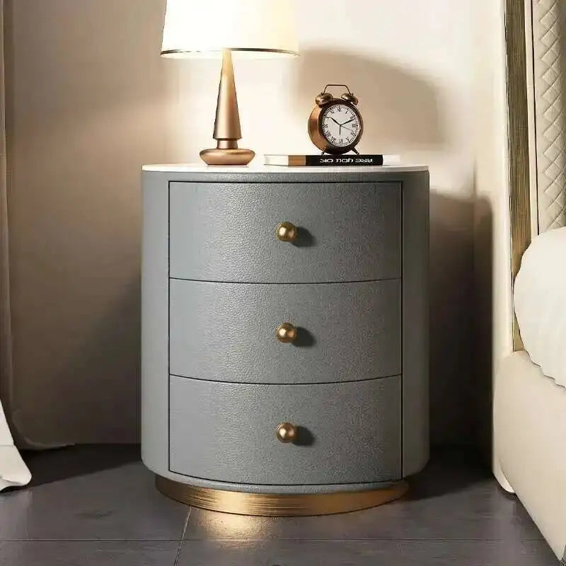 Luxury Solid Wood Round Bedside Table