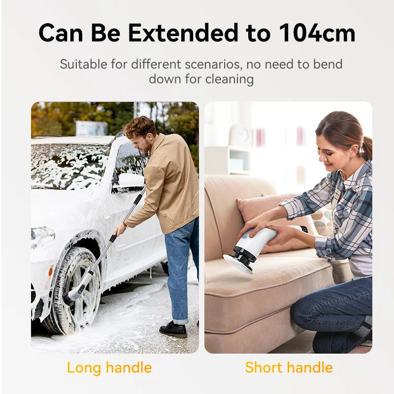 Electric Cleaning Brush – Handheld Cordless Spin Scrubber with 7 Heads