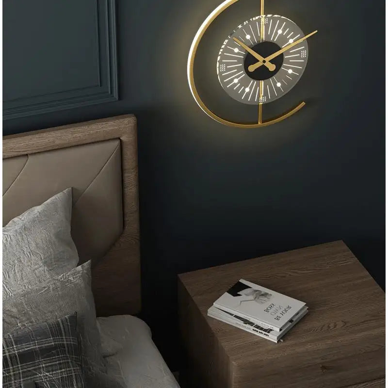 SANDYHA Nordic Clock Wall Lamp