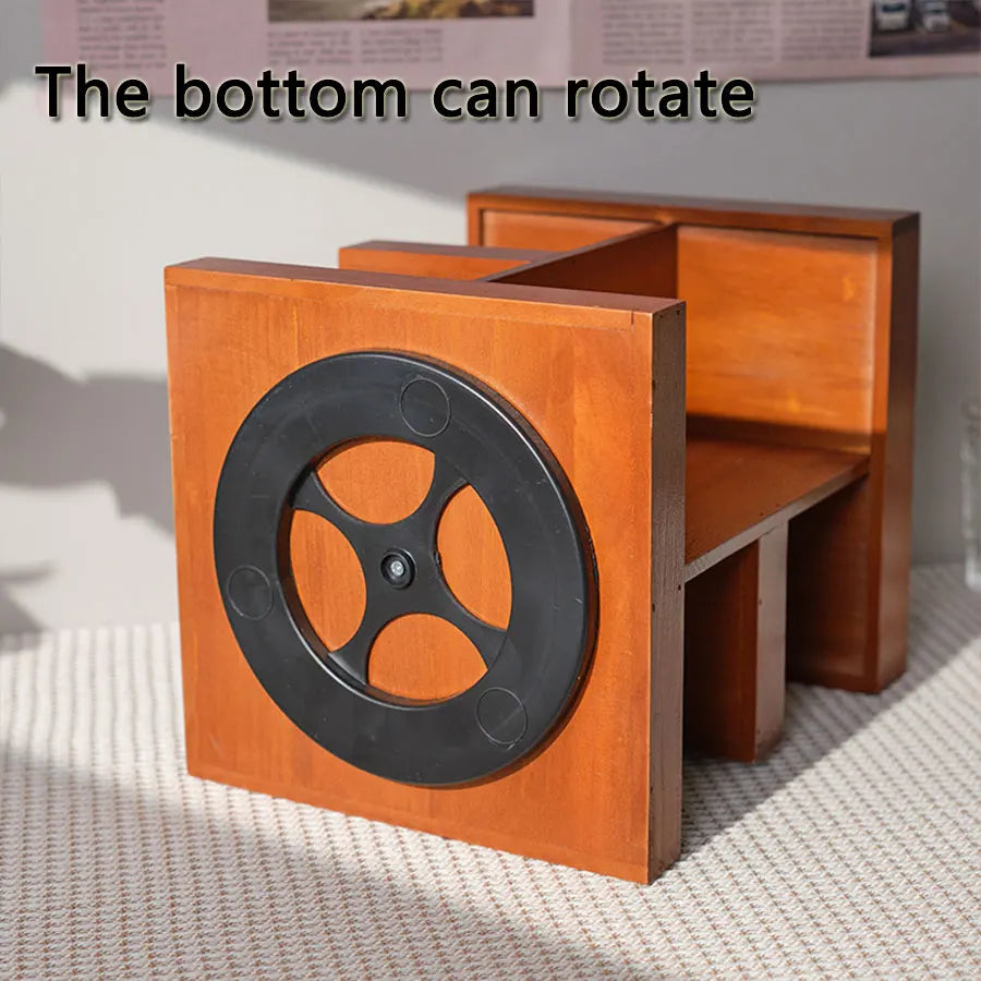 Wooden Rotating Cosmetics Storage Rack