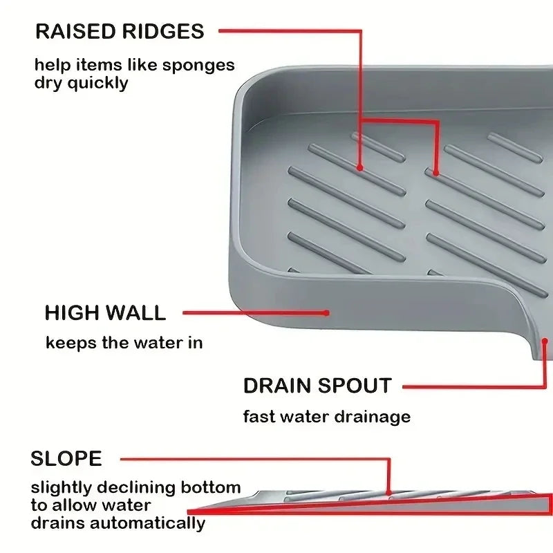Silicone Sink Tray & Soap Holder