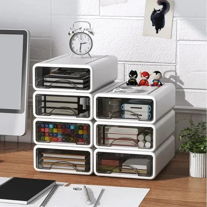 Plastic Desktop Organizer Storage Box with Drawer