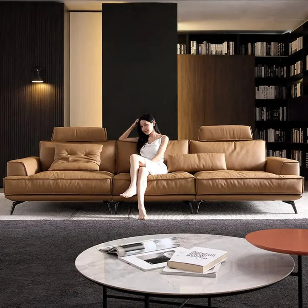 Minimalist Leather Sectional Sofa