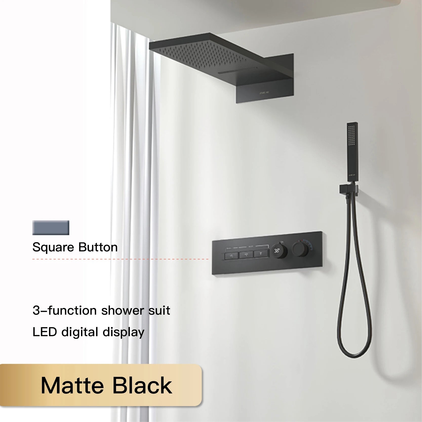 Luxury Black Brass Shower System
