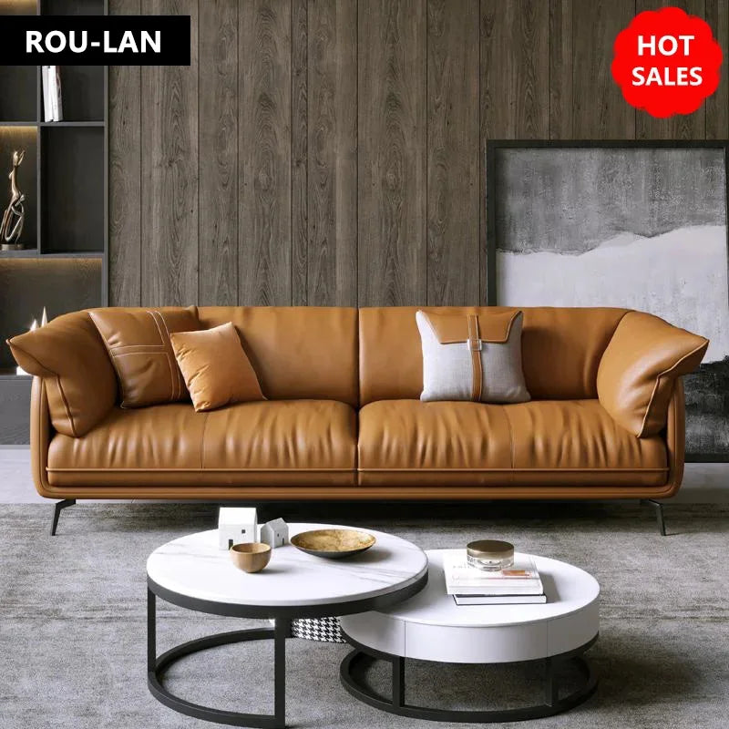 Modern Minimalist Leather Sofa