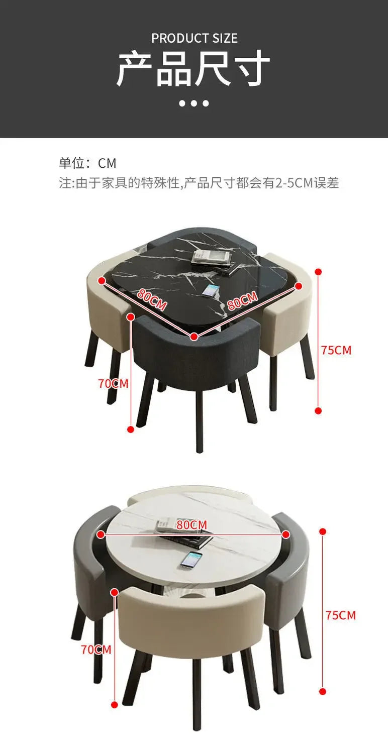 Round Dining Table with 4 Chairs
