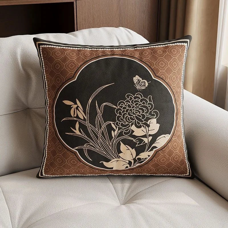 Chinese Retro Square Pillow Cover