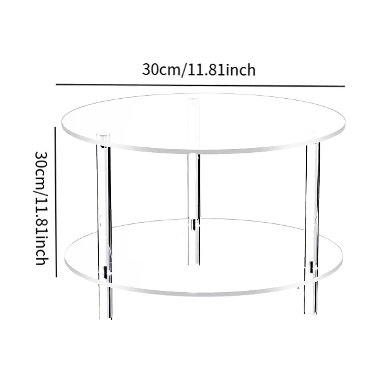 Acrylic Coffee Table with Movable Shelf