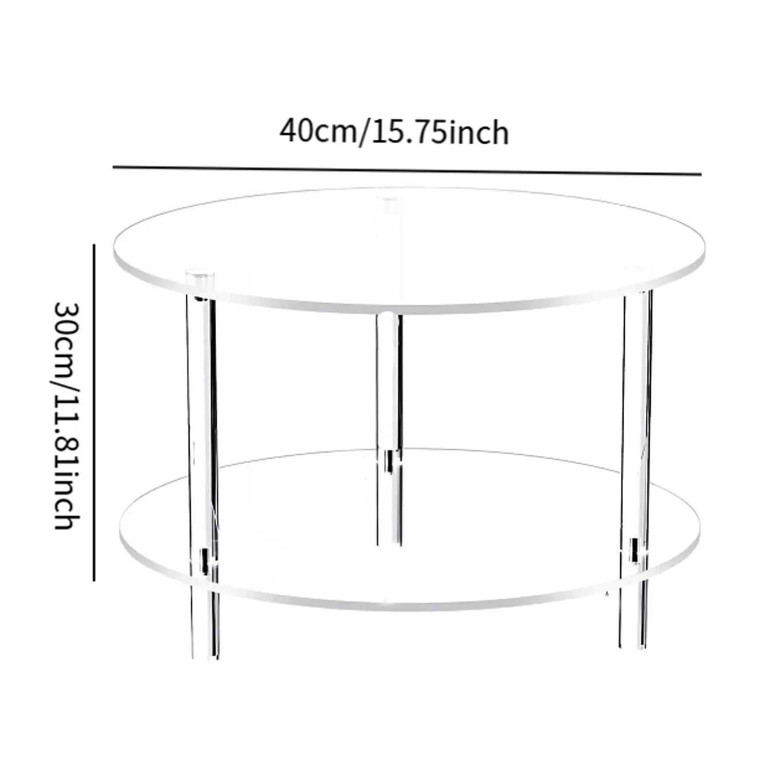 Acrylic Coffee Table with Movable Shelf