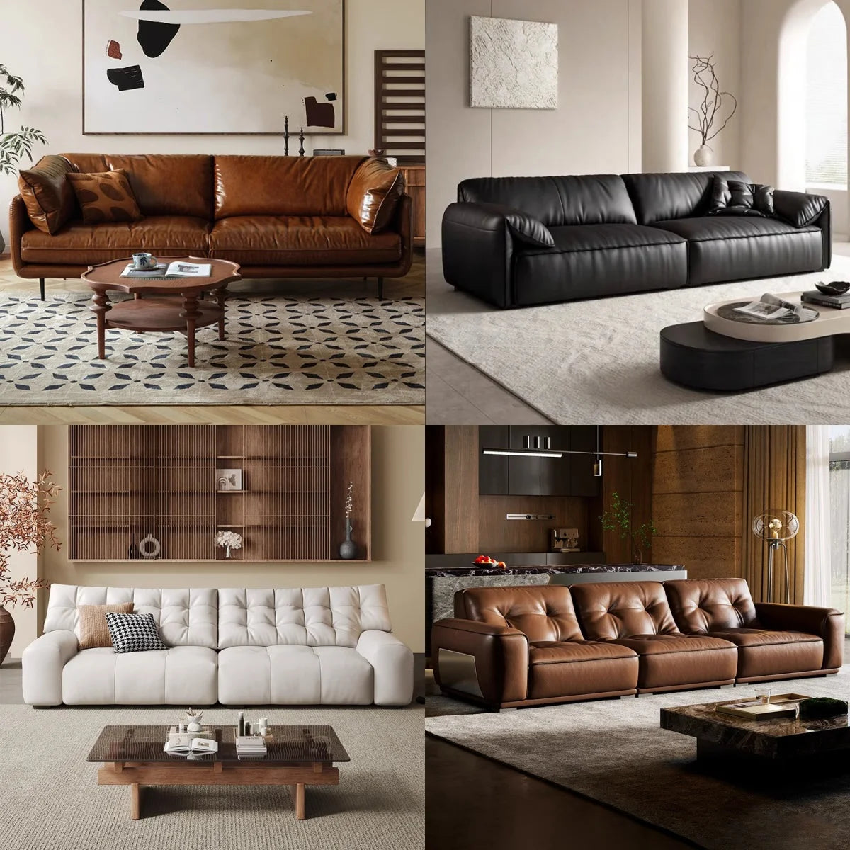 Minimalist Leather Sectional Sofa